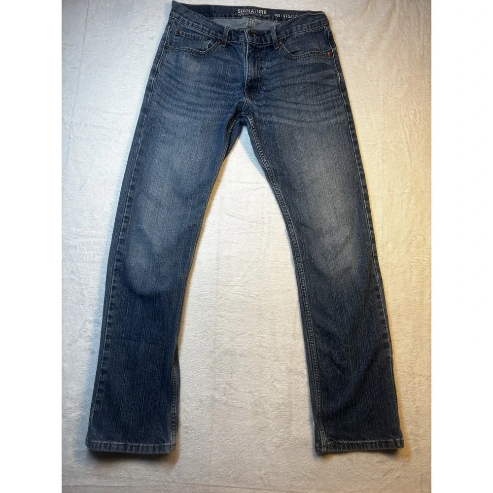 Levi 551 Mens Jeans Size 32x34 (actual‎ 32x33) Signature Straight Leg Cotton